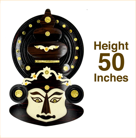 Handcrafted Kathakali Head Figurine in Rosewood (50 Inches) – Wall Hanging & ideal Gift