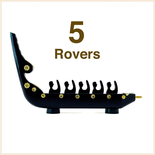 Traditional Kerala Chundan Vallam (Snake Boat) Miniature – 5 Rowers | Handcrafted in Mahogany with Brass Detailing
