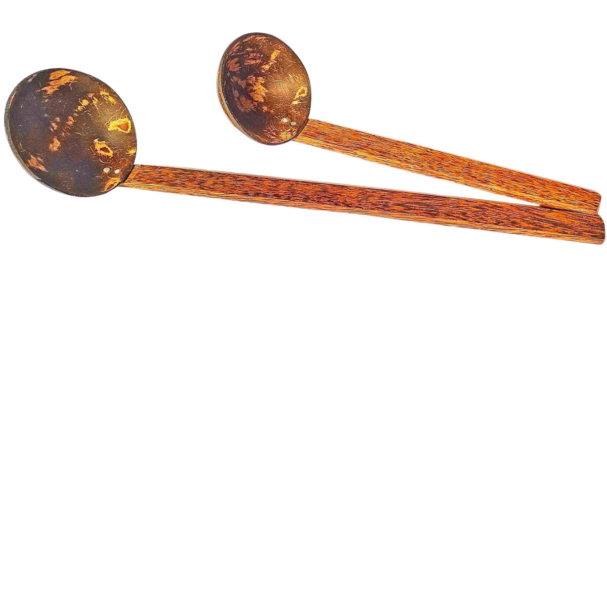 Polished Coconut Shell Ladle Set (Big &amp; Small) – 100% Natural