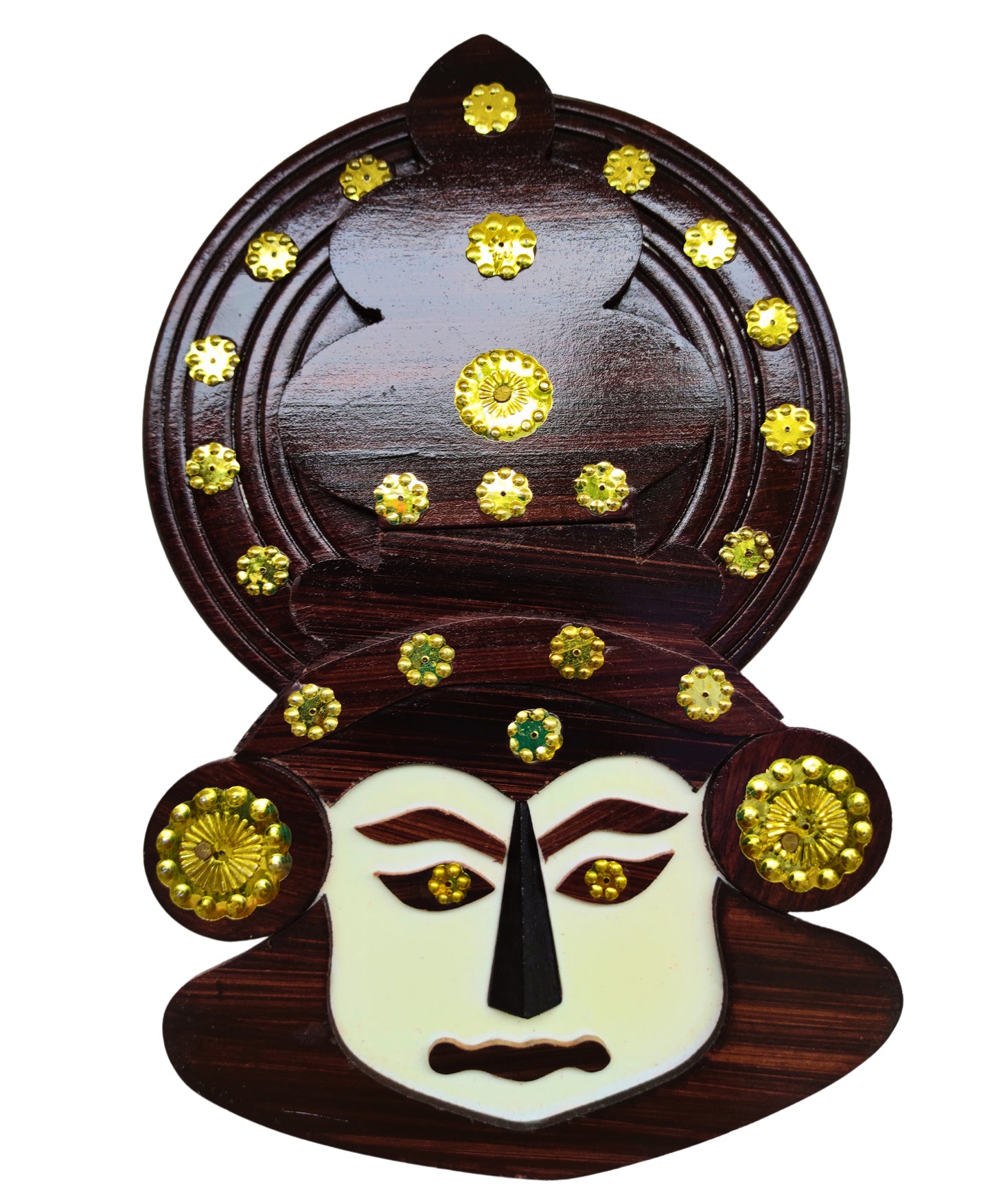 Wall Hanging Wooden Kathakali Head – 8 Inches Height | For Home Deco and Gifting