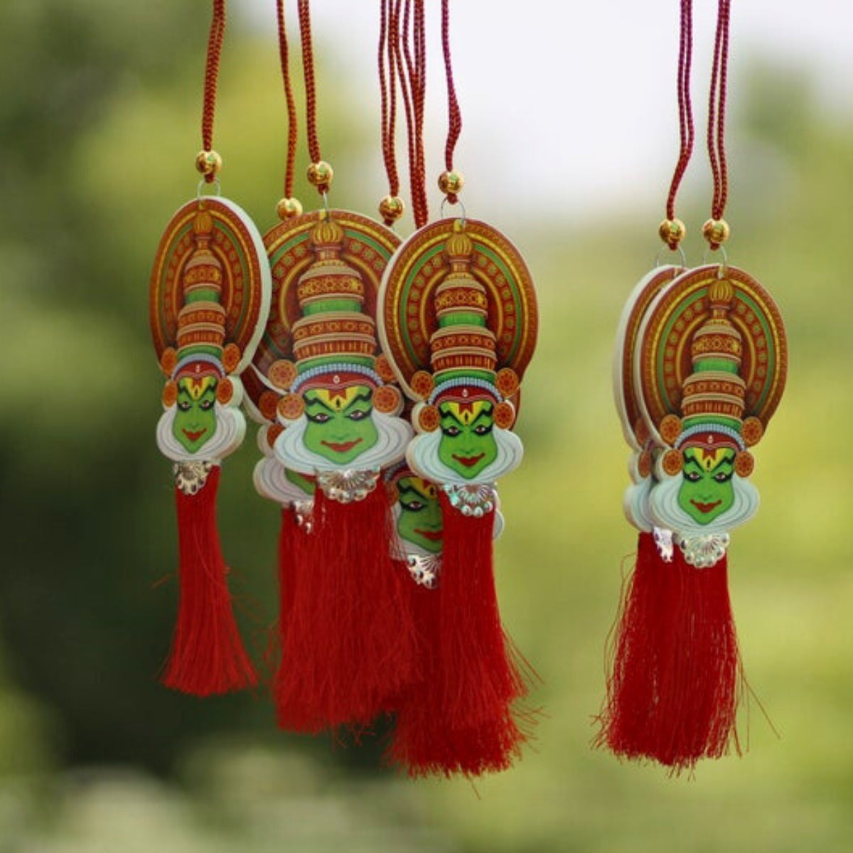 Car Hanging (Rearview Mirror) Double-Sided Kathakali Face for Car Decoration