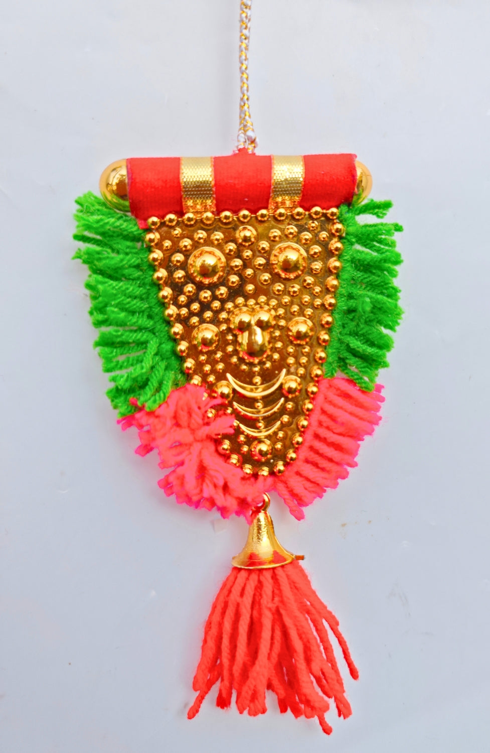 Car Hanging Nettipattam – 5” Kolam Design with Embossed Lord Ganesha