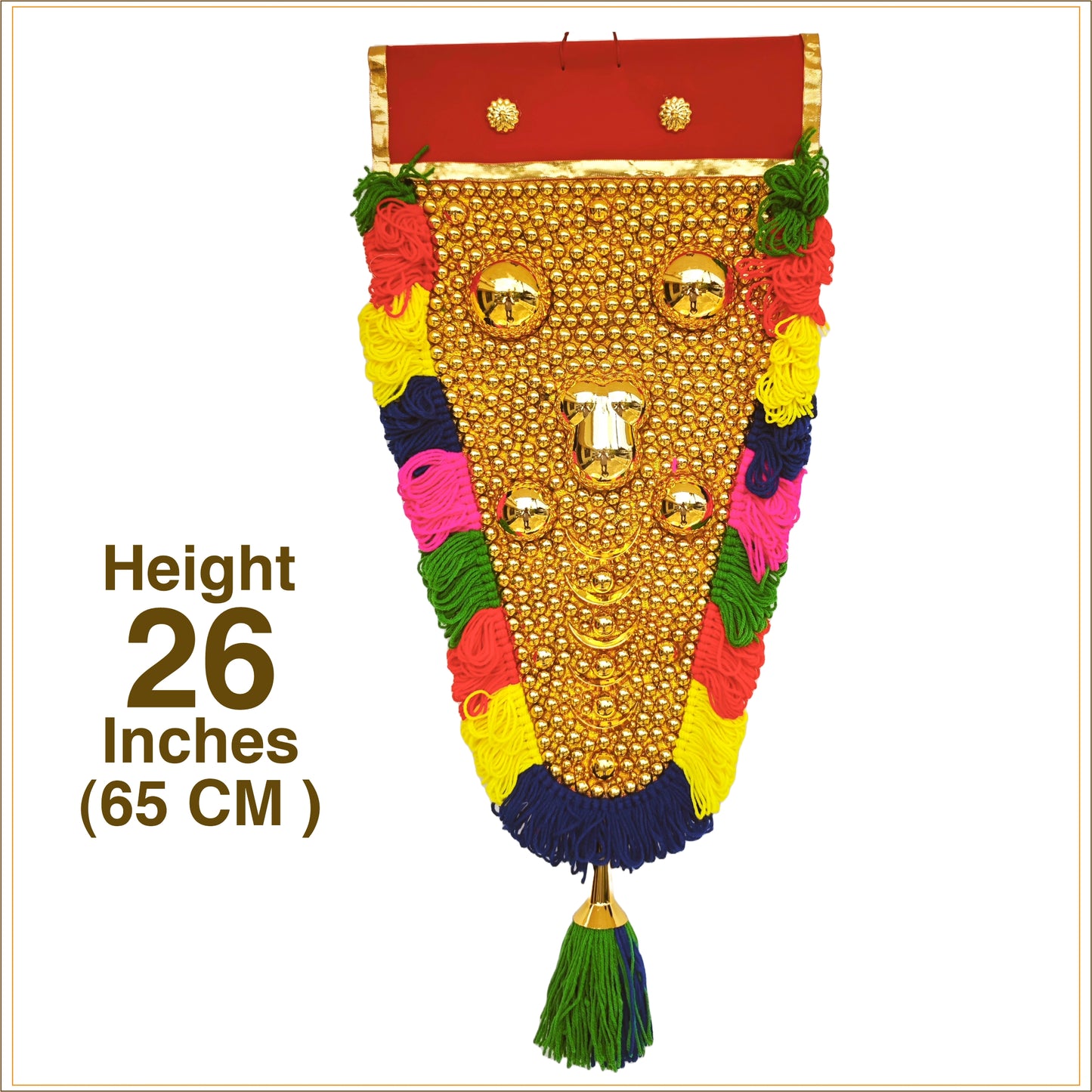 Wall Hanging Showpiece Nettipattam Elephant Caparison - Traditional Handmade Home Decor (2 Feet)