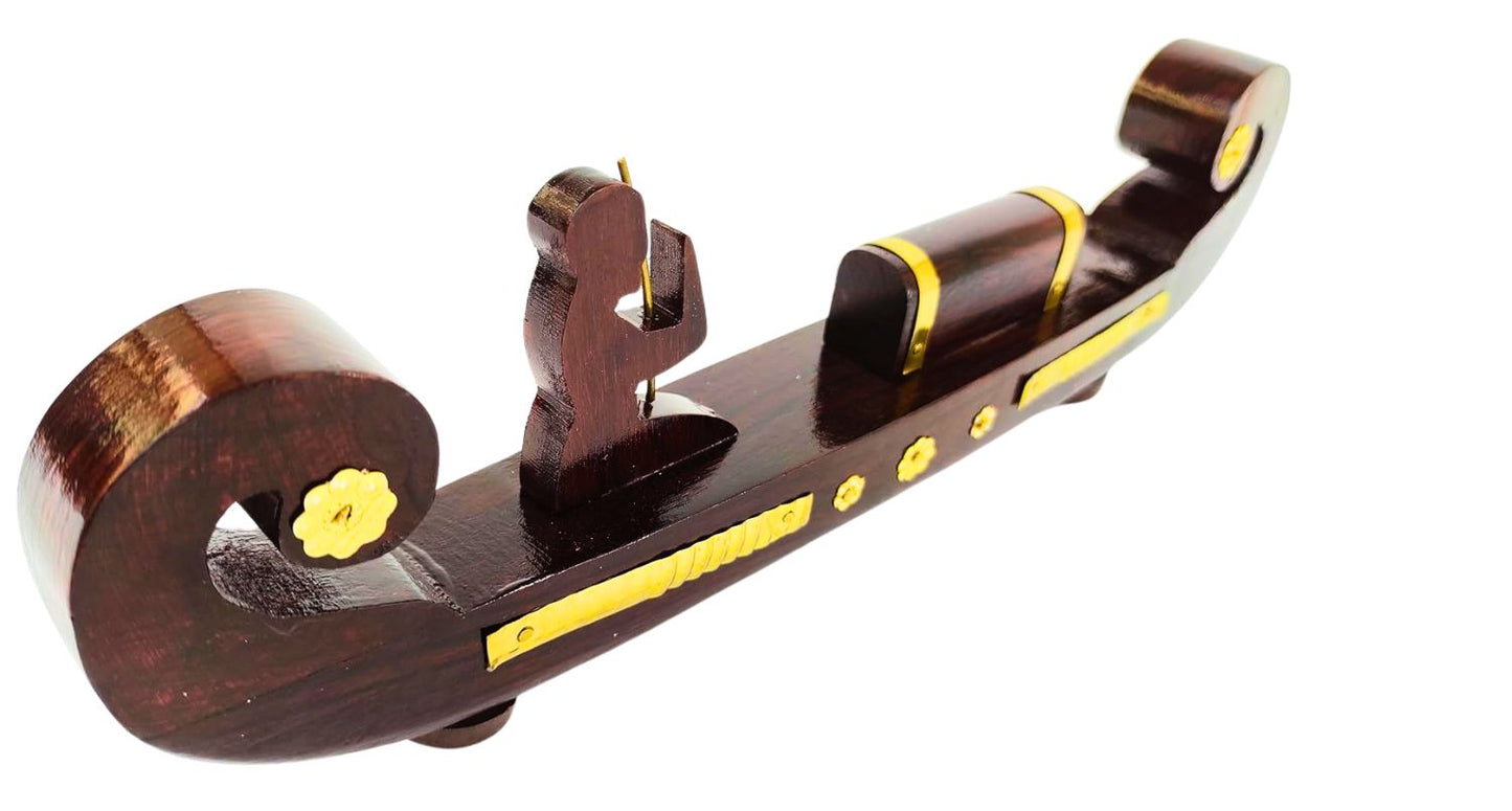 Miniature Kerala Wooden Cargo Ship (Odi Vallom)  Handcrafted from Rosewood, Ideal for Home Decoration and Gifting