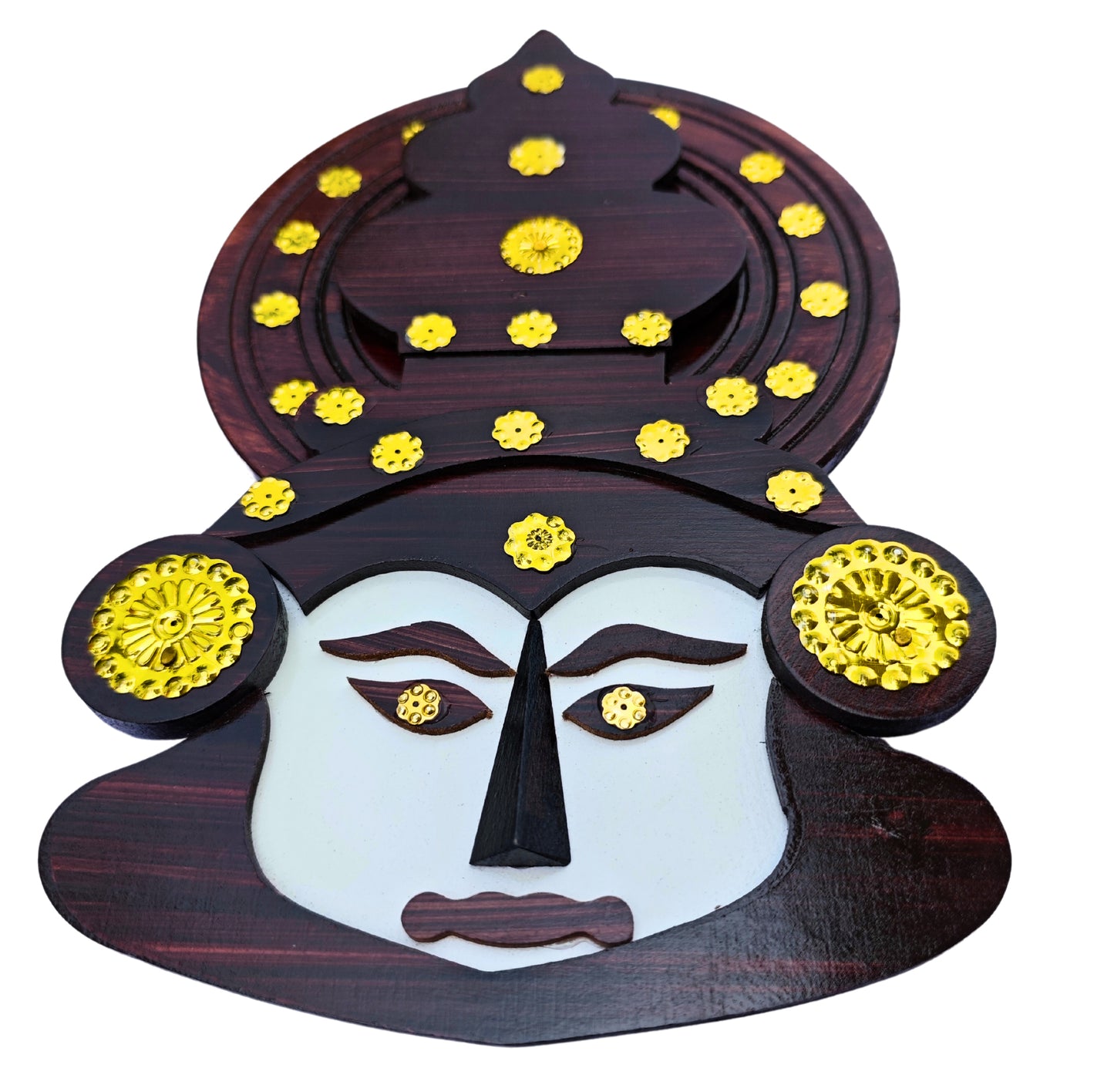 Wooden Kathakali Head – 10 x 6.5 Inches | Wall Hanging for Home Decor & Gifting