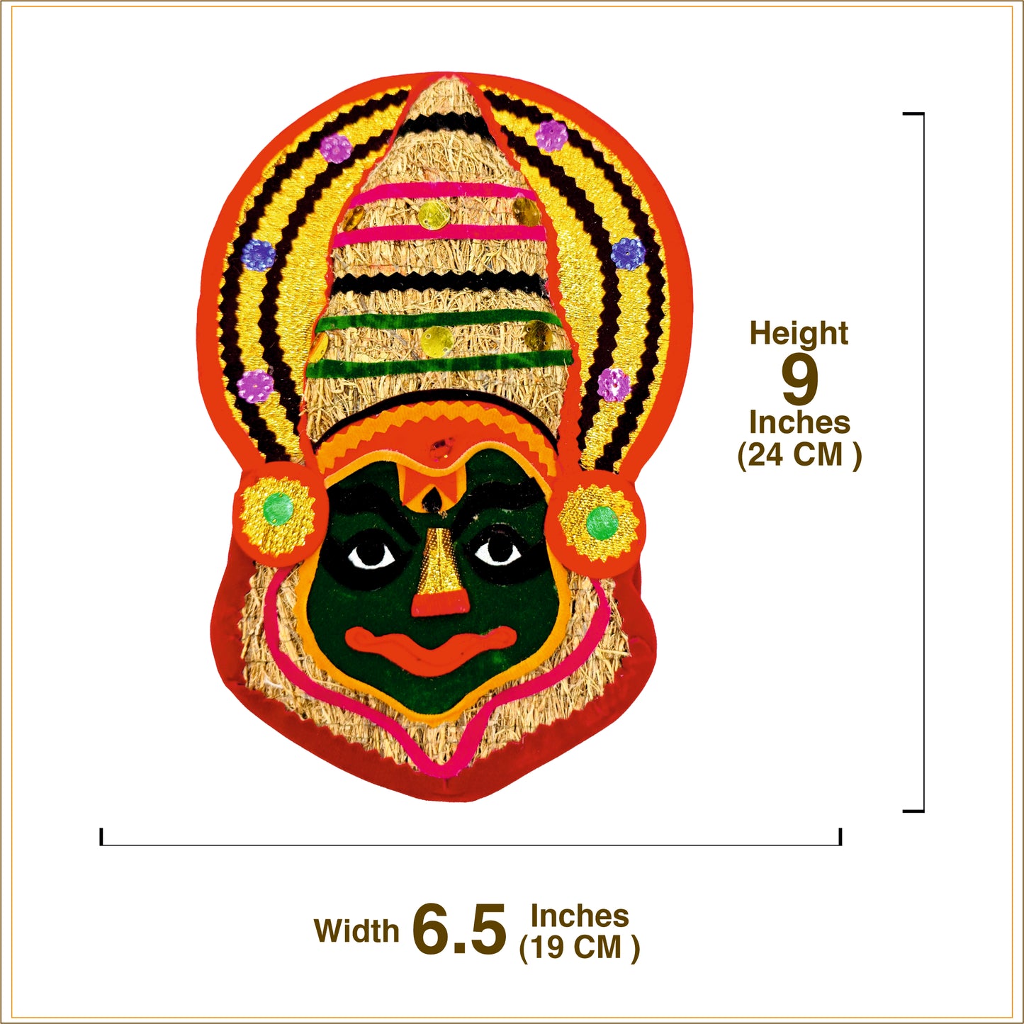 Ramacham (Vetiver) Kathakali Wall Hanging – 9 Inches -Eco-Friendly Handmade Wall Decor from Kerala