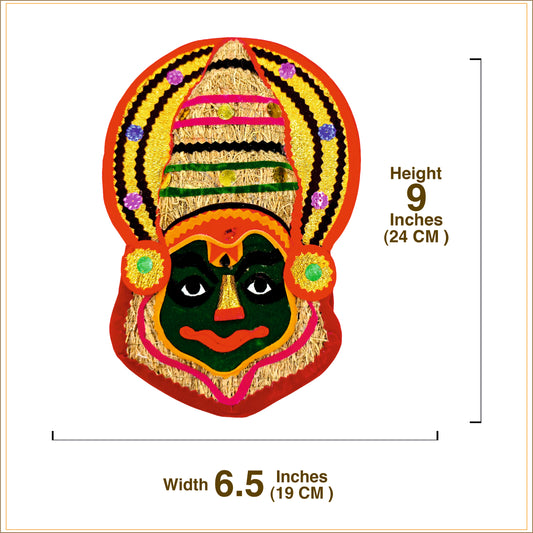 Ramacham (Vetiver) Kathakali Wall Hanging – 9 Inches -Eco-Friendly Handmade Wall Decor from Kerala