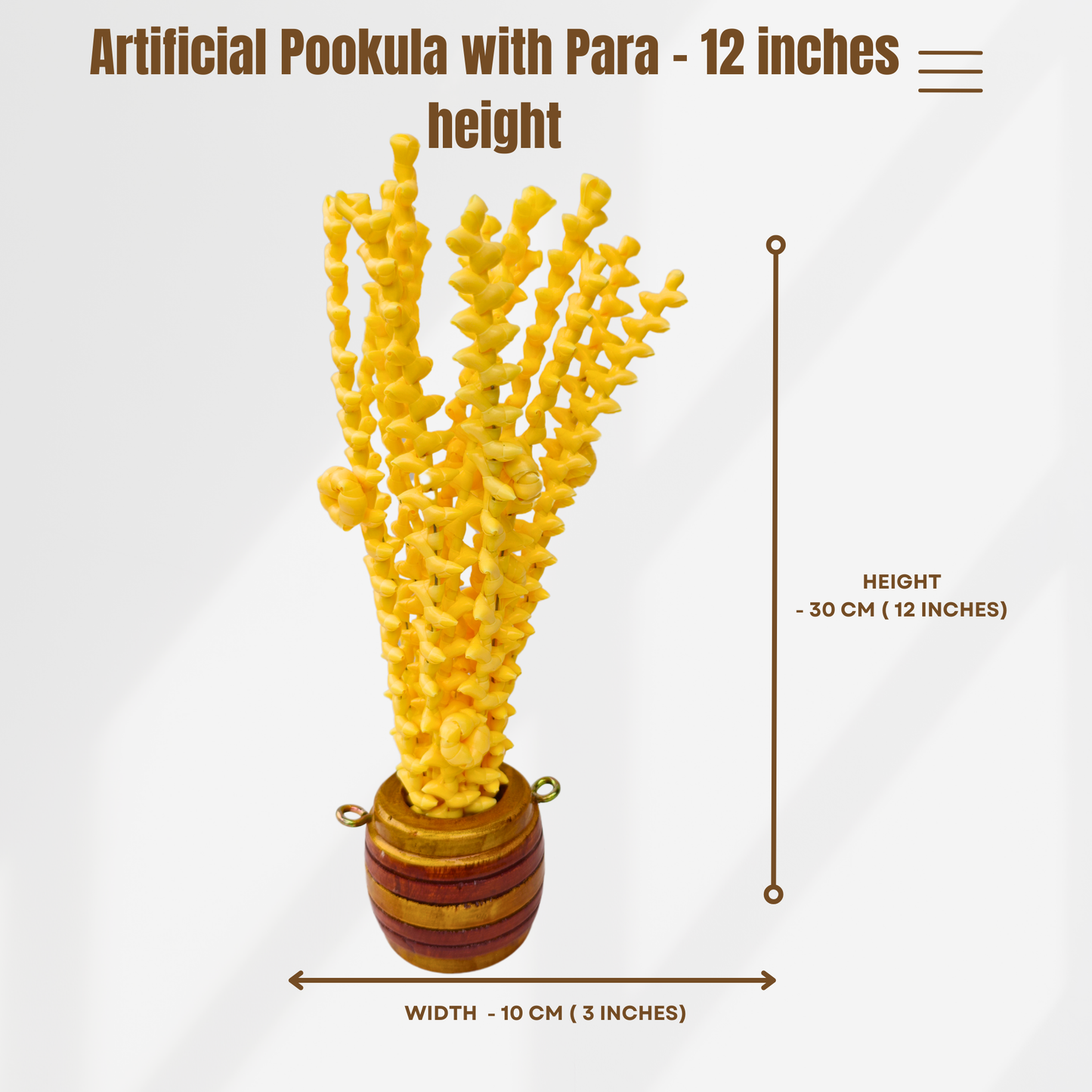 Special Artificial Pookula with Wooden Para – 12 Inch Kerala Traditional Home Décor