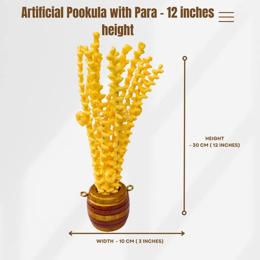 Special Artificial Pookula with Wooden Para – 12 Inch Kerala Traditional Home Décor