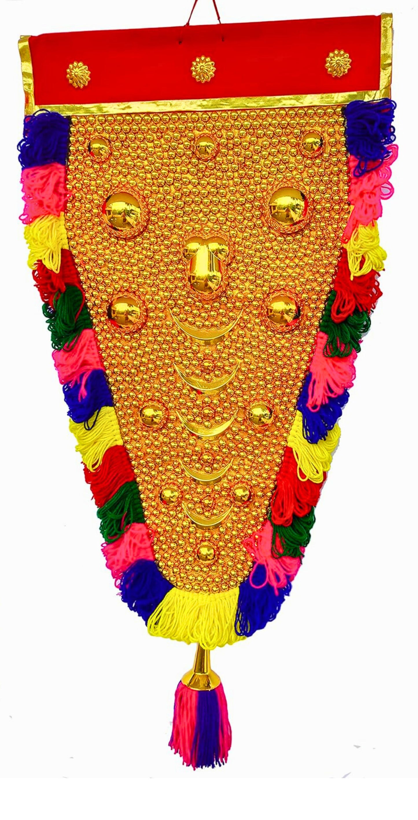 2.5 Feet Elephant Caparison/Traditional Nettipattam Wall Hanging Showpiece for Home Decor - Handmade Interior Decoration