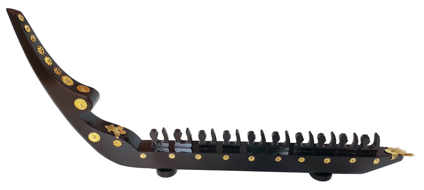 Traditional Kerala Snake Boat Miniature (10 Rovers Chundan Vallom Model, Mahogany Wood) from Kerala