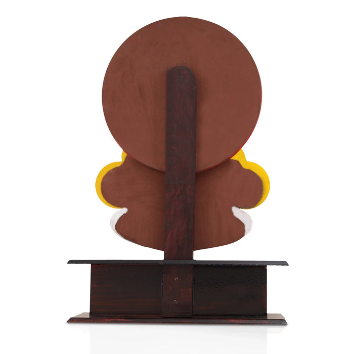 Multicolour Kathakali Head with Wooden Stand – 8 x 6.5 Inches | Handcrafted Table Décor from Kerala