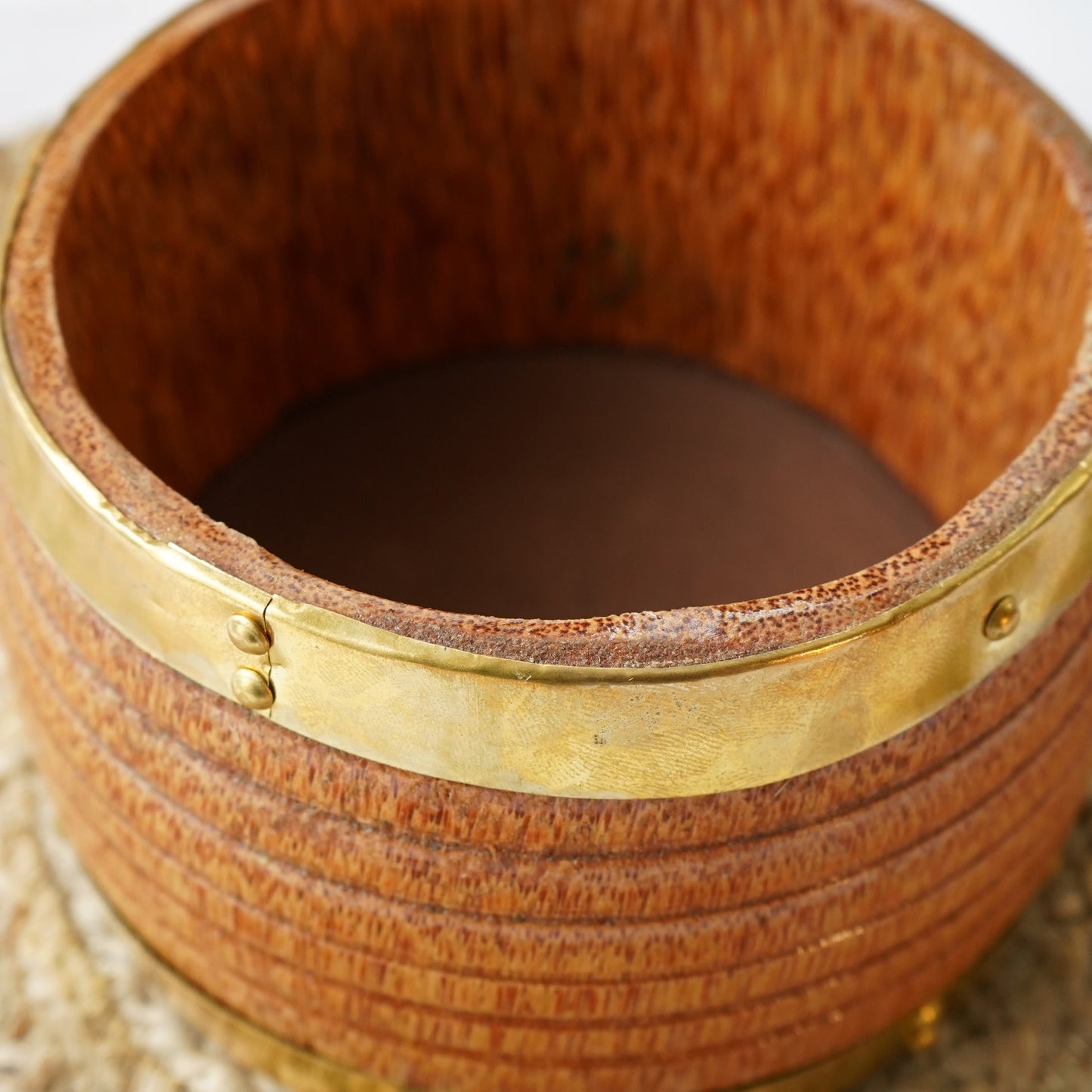 Traditional Kerala wooden Idangazhi/Edangazhi/Padi (6 inch Dia) (Medium)