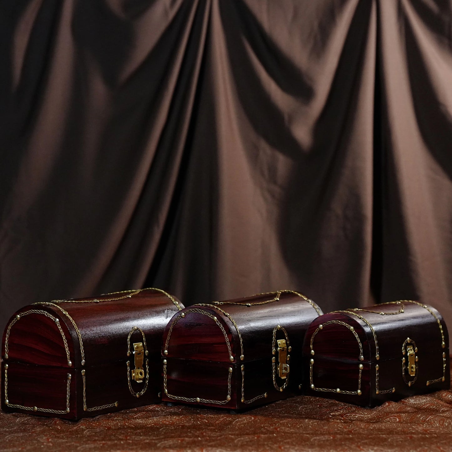 Kerala Wooden Ethnic Arab Jewel Box – Large
