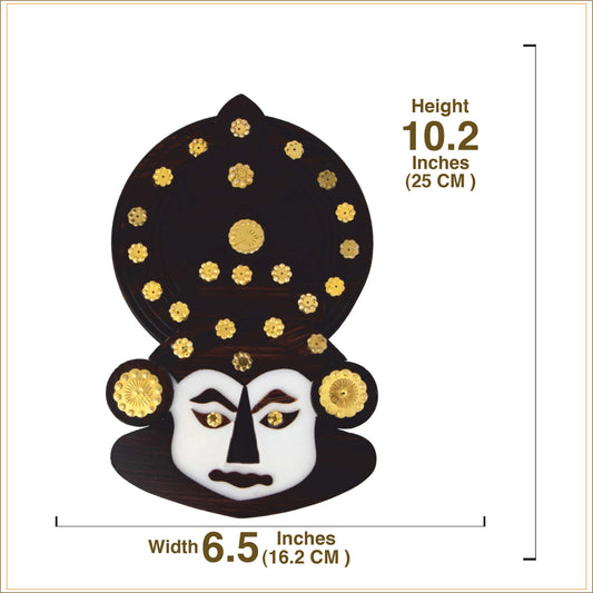 Kathakali Wall Hanging – 10.5 Inches | Hand-Painted MDF Wooden Décor for Home &  Gifting