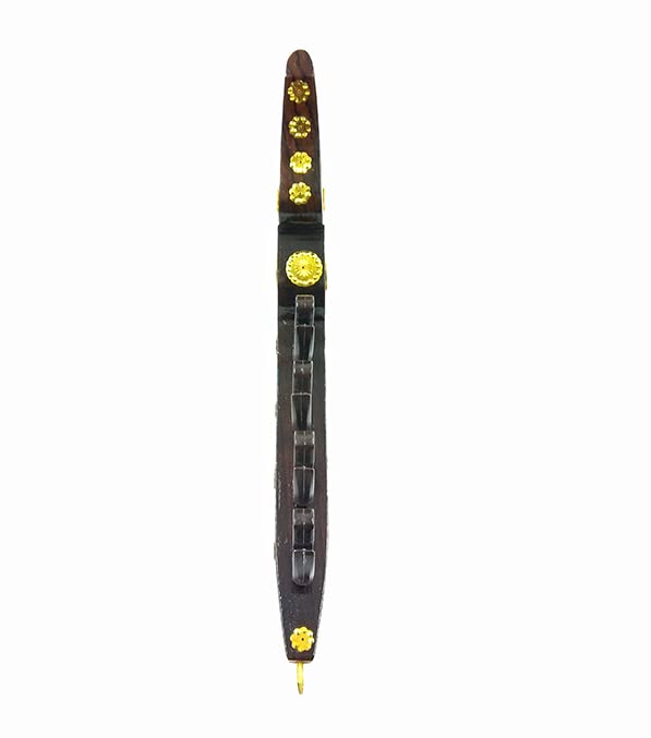Handcrafted Rosewood Chundan Vallam Miniature with 4 Rowers