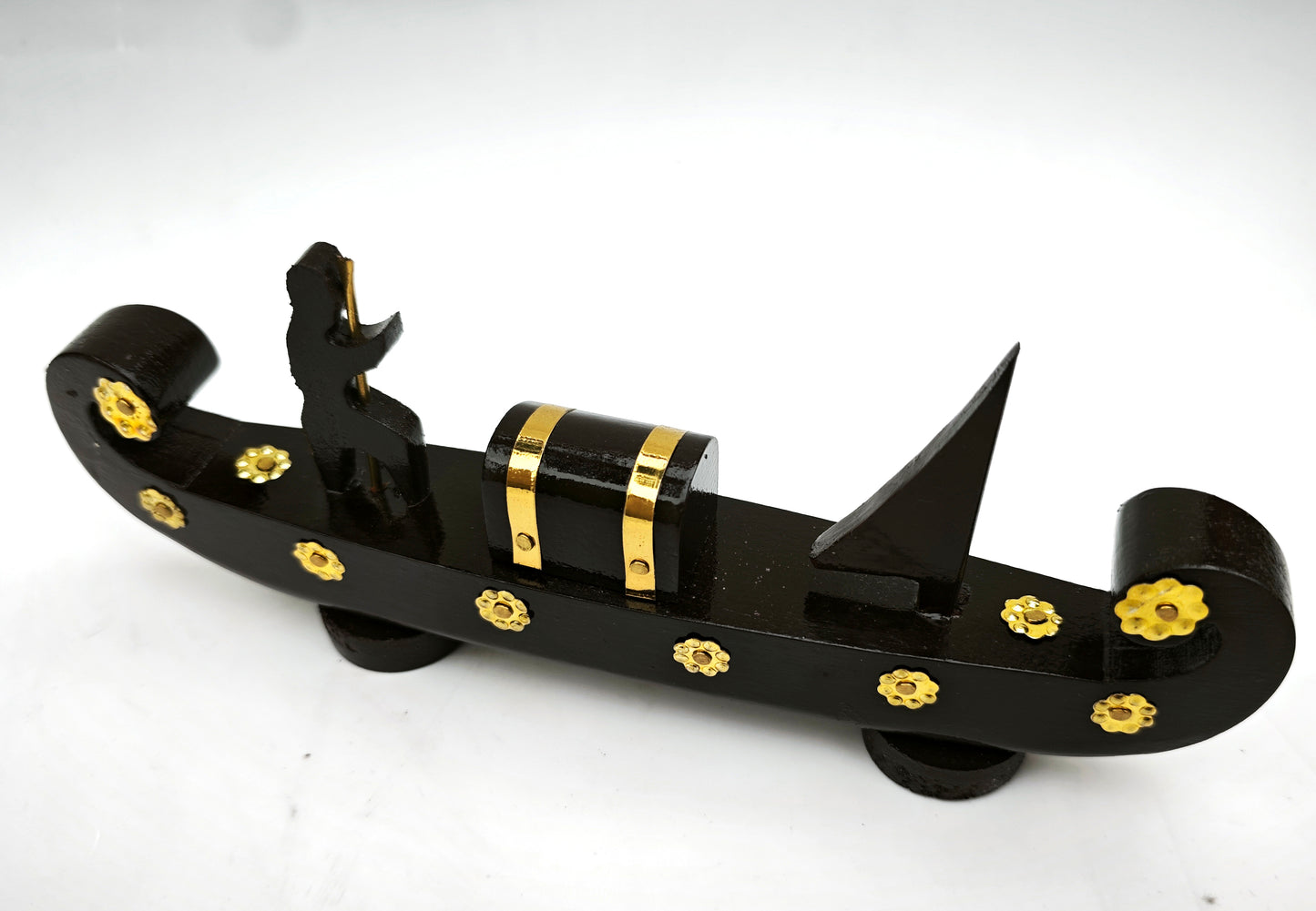 Handcrafted Miniature Kerala Wooden Cargo Ship (Odi Vallom) with One Cargo Box, Made from Mahogany Wood – Perfect for Home Decoration and Gifting