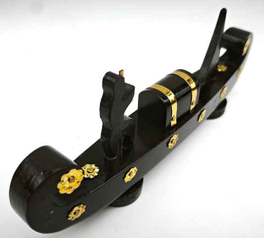 Handcrafted Kerala Wooden Cargo Boat Miniature – Odi Vallom with 1 Cargo Box &  Rower | Made from Mahogany Wood
