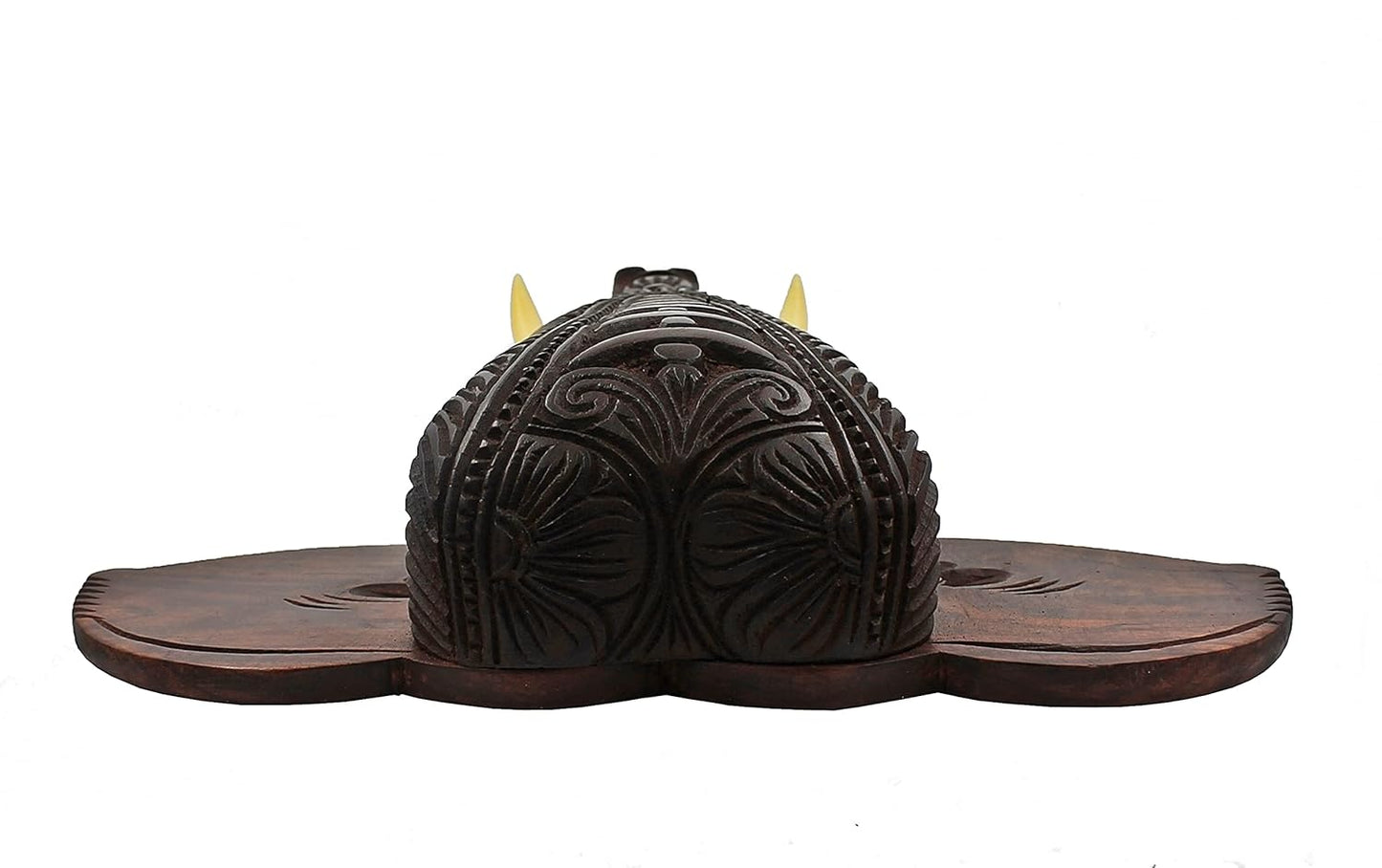 Wooden Hand-Carved Kerala Elephant Head for Wall Decor and Gifting (14 Inches)