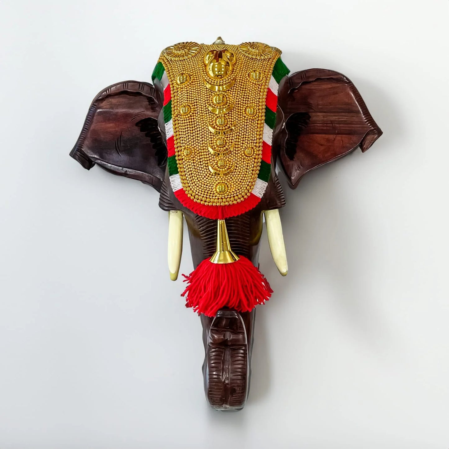 Regal Kerala Elephant Head Wall Hanging in Rosewood – 36 Inches