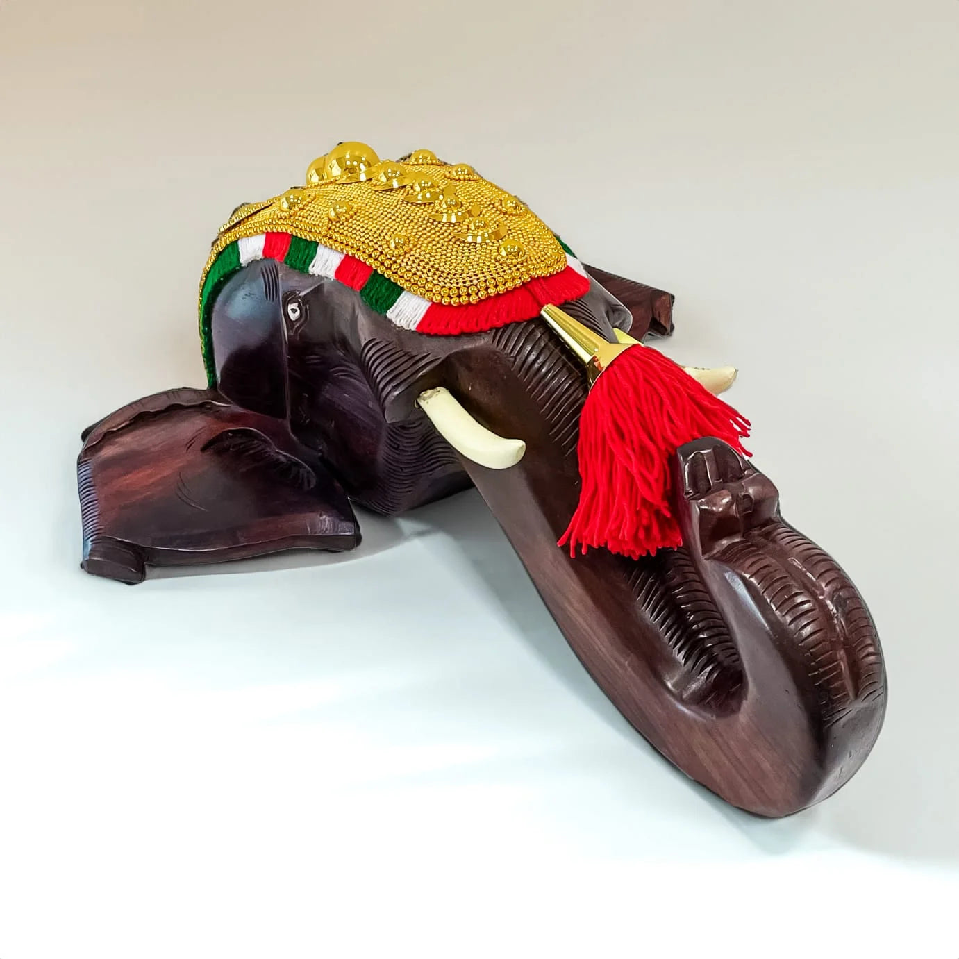 Regal Kerala Elephant Head Wall Hanging in Rosewood – 36 Inches