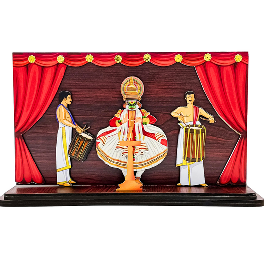 Kathakali stage Performance – MDF Printed Figurine | Traditional Kerala Décor & Gift