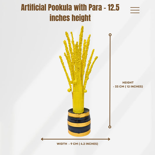 Artificial Pookula with Wooden Para – 12 Inch Traditional Kerala Home Decor