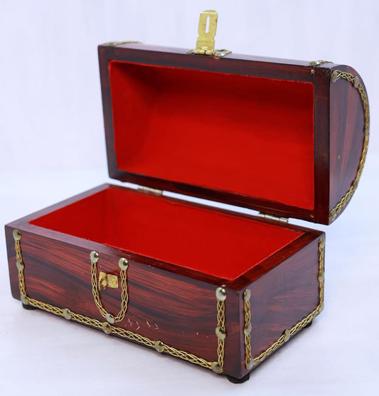 Handcrafted Kerala Rosewood Arab Jewel Box – Large Hexagonal Nettur Petti Inspired Design