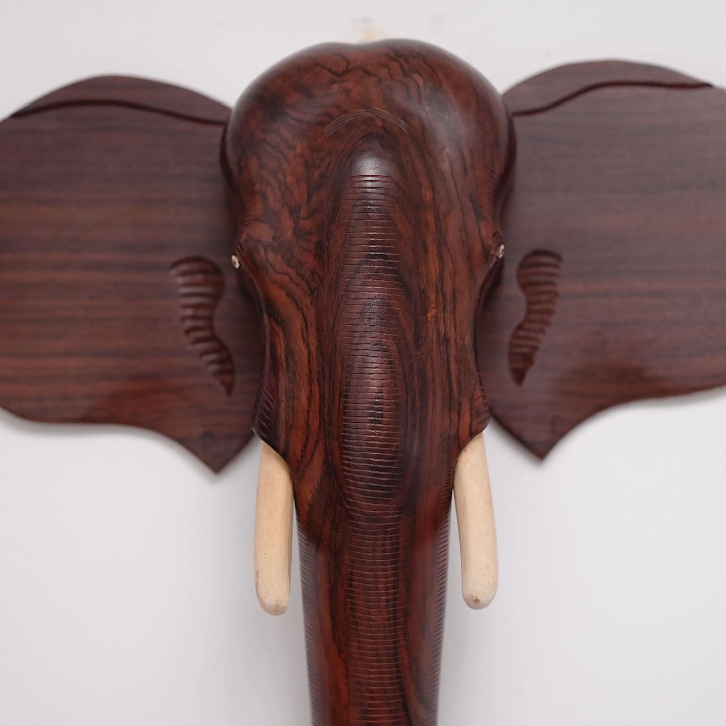 26-Inch Handcrafted Wooden Elephant Head Wall Hanging – Kerala Traditional Wall Decor for Gifting & Interiors