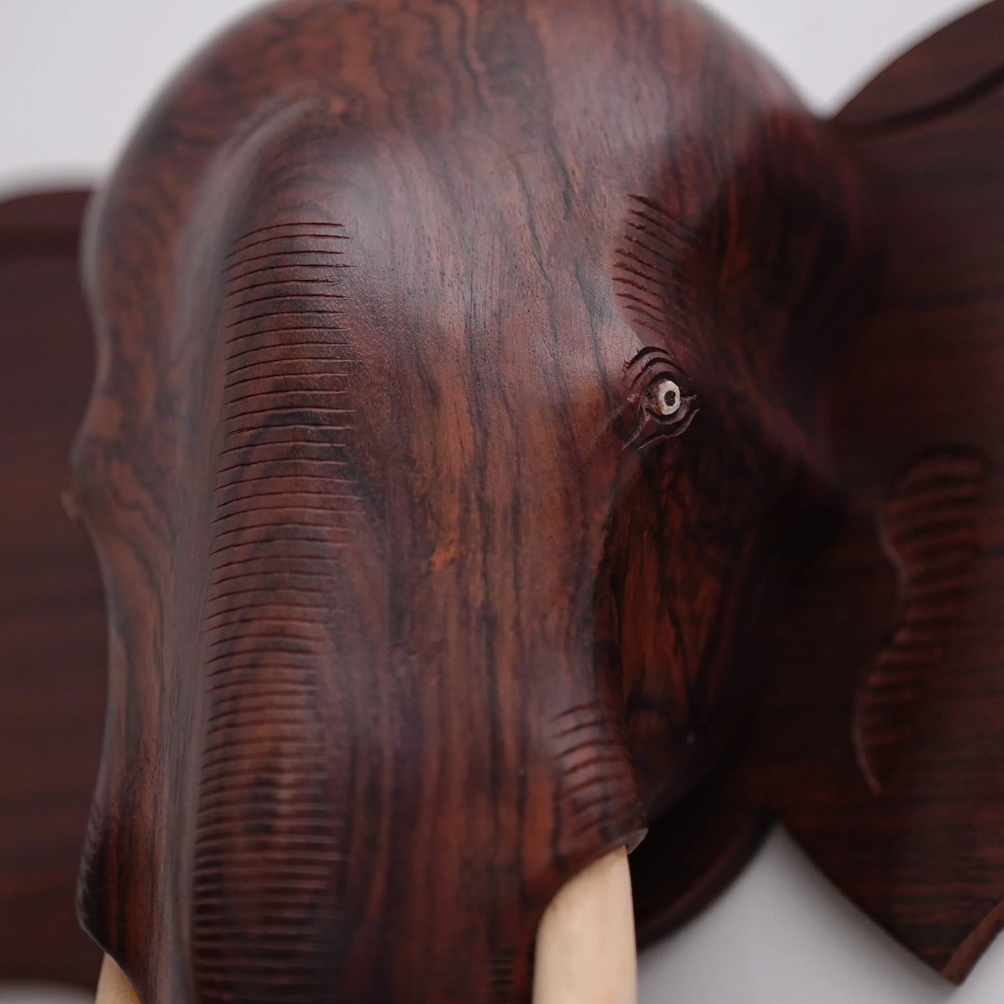 26-Inch Handcrafted Wooden Elephant Head Wall Hanging – Kerala Traditional Wall Decor for Gifting & Interiors