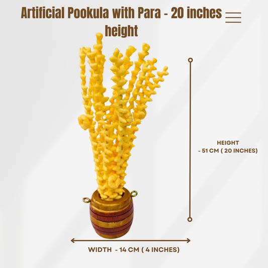 Artificial Pookula with Wooden Nirapara – 20 Inch | Traditional Kerala Home Décor