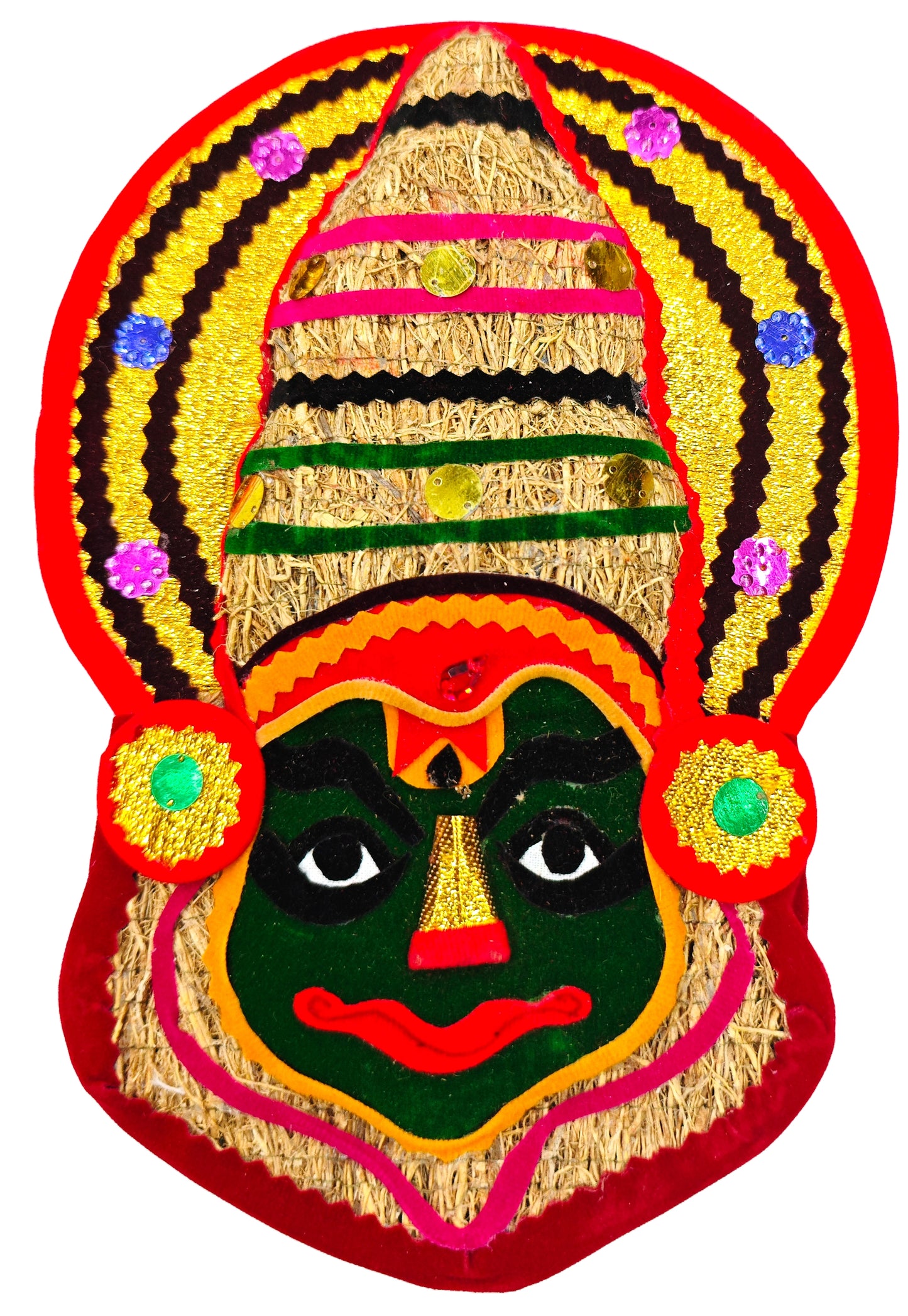 Ramacham (Vetiver) Kathakali Wall Hanging – Eco-Friendly Handcrafted Home Décor-8 inches