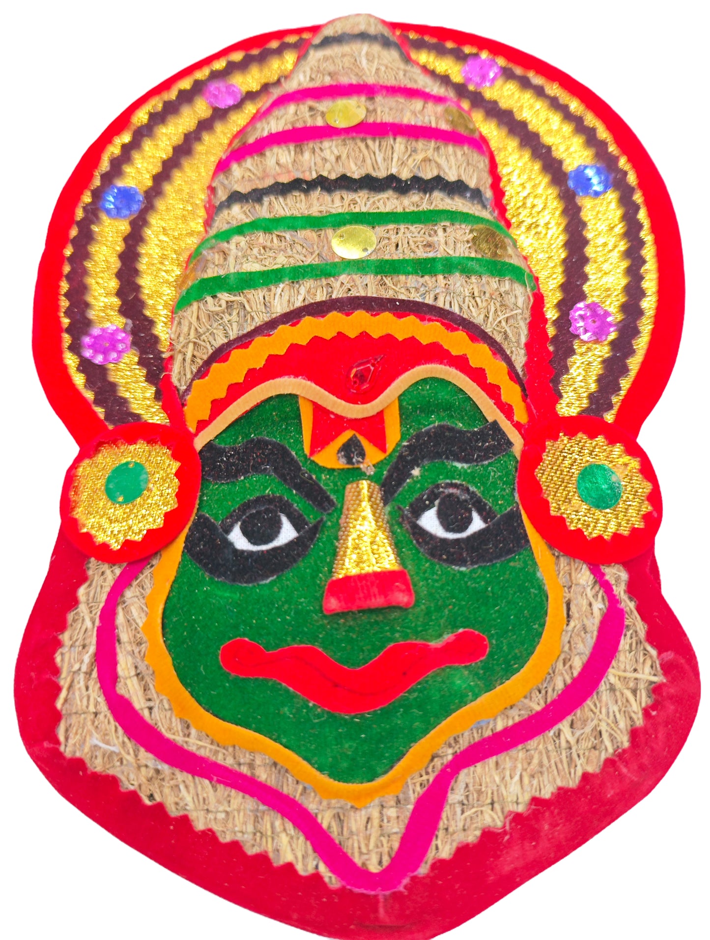 Ramacham (Vetiver) Kathakali Wall Hanging – Eco-Friendly Handcrafted Home Décor-8 inches