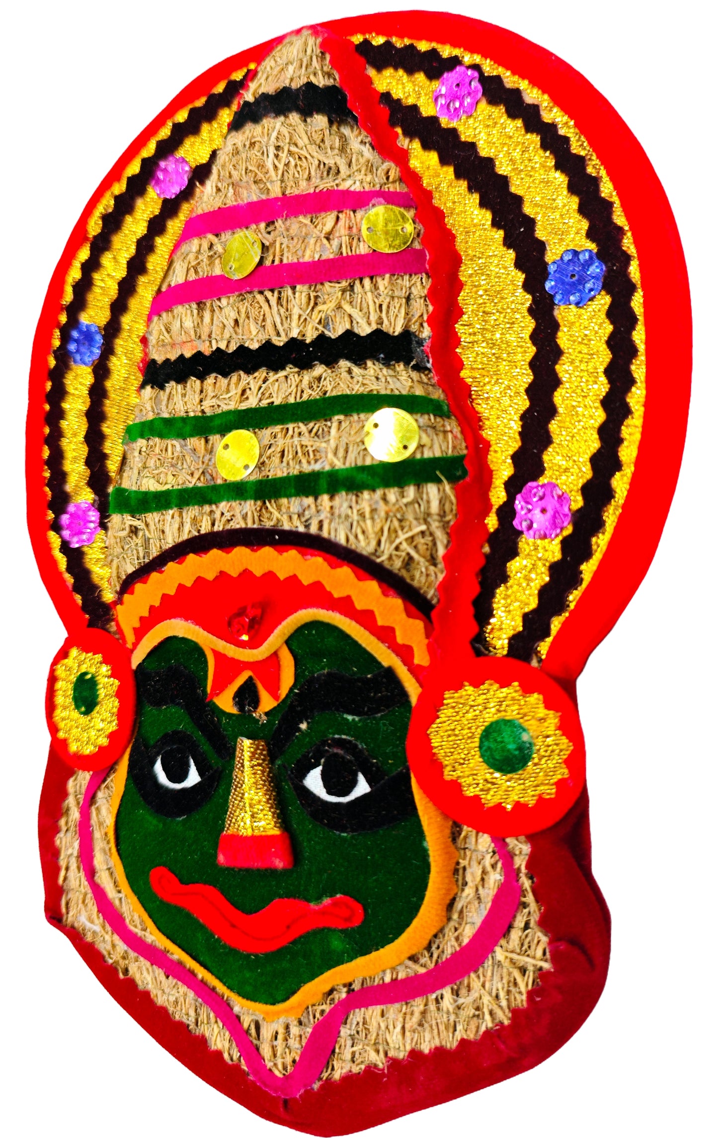 Ramacham (Vetiver) Kathakali Wall Hanging – Eco-Friendly Handcrafted Home Décor-8 inches