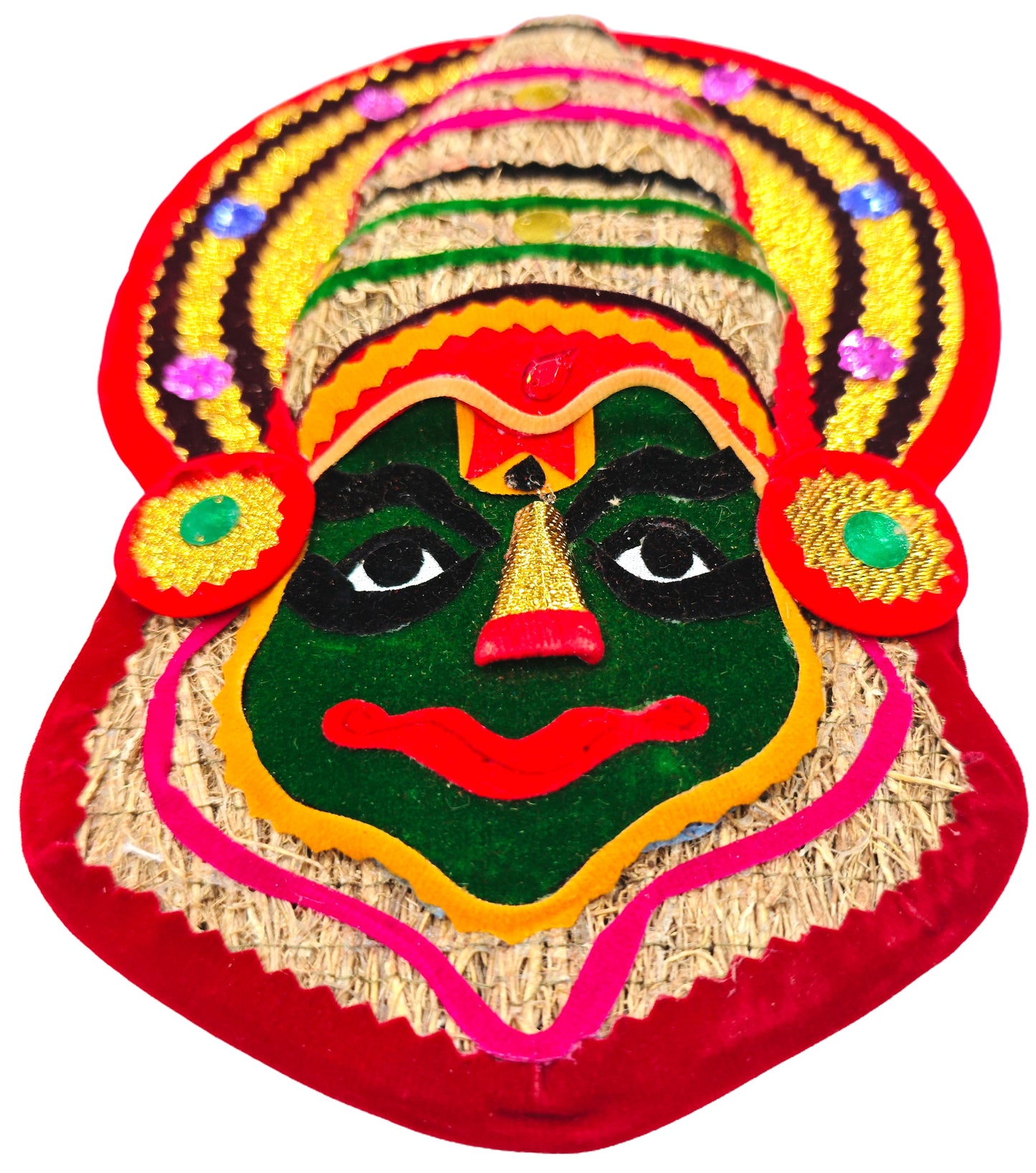 Ramacham (Vetiver) Kathakali Wall Hanging – Eco-Friendly Handcrafted Home Décor-8 inches