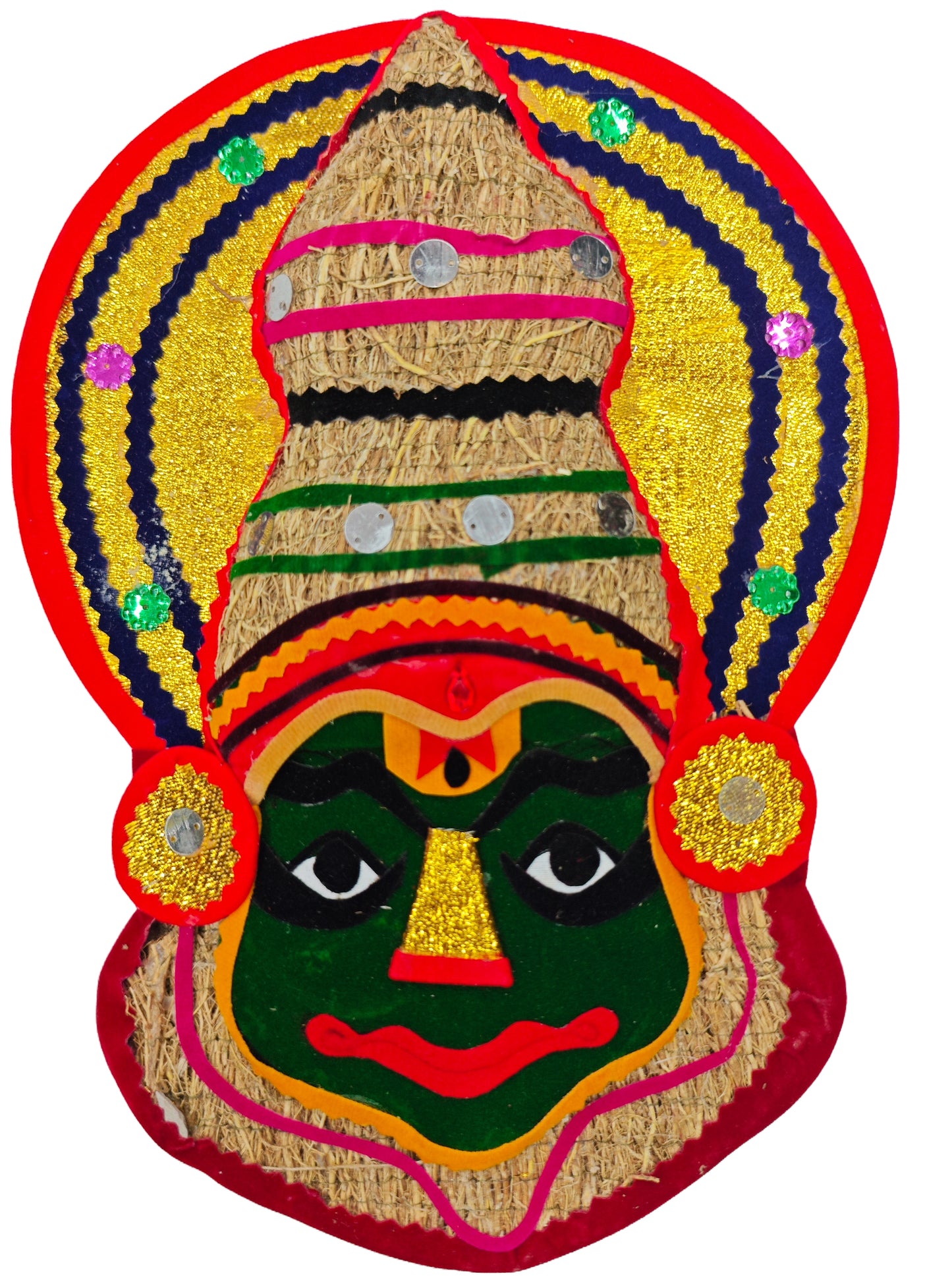 Ramacham (Vetiver) Kathakali Wall Hanging – Eco-Friendly Handcrafted Home Décor-8 inches