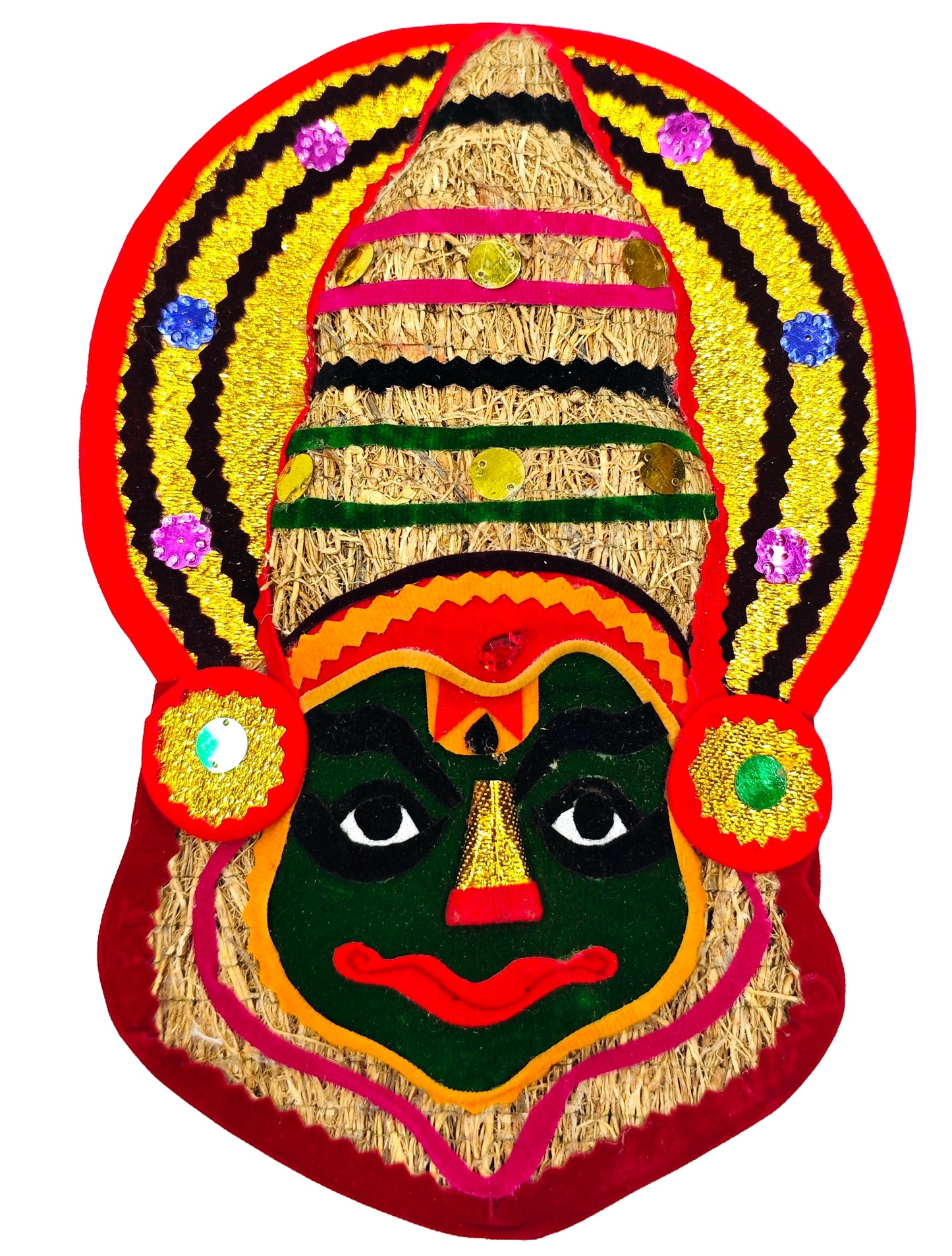 Ramacham (Vetiver) Kathakali Wall Hanging – Eco-Friendly Handcrafted Home Décor-8 inches