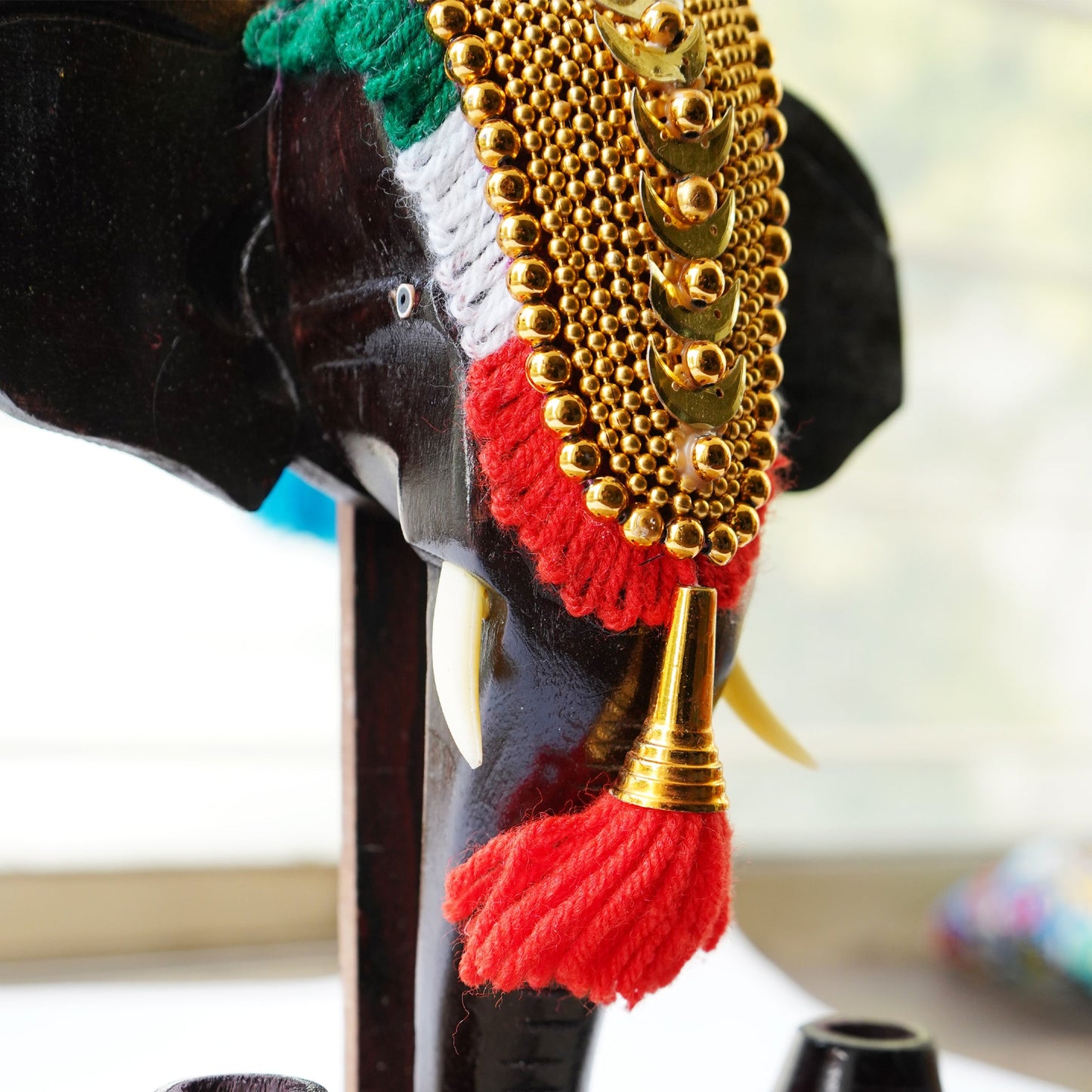 Elephant Head Nettipattom Pen Holder – 9 Inch | Handcrafted in Mahogany Wood