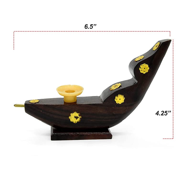 Wooden Snake Boat Candle Holder – Single Holder