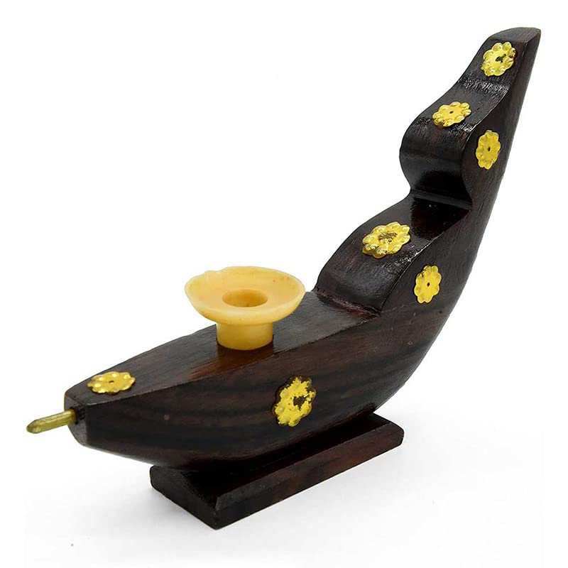 Wooden Snake Boat Candle Holder – Single Holder