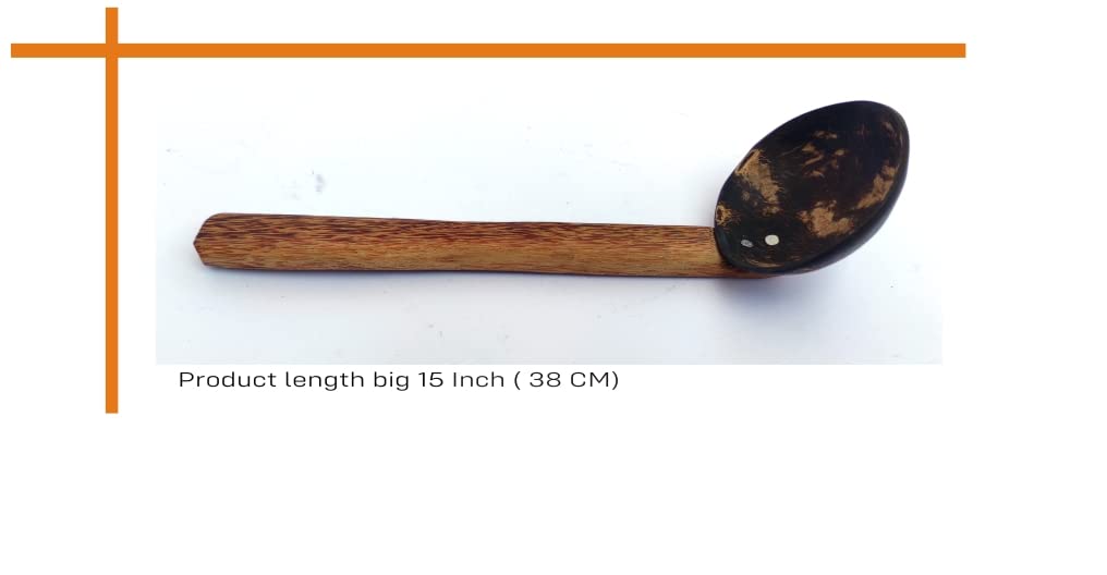 Coconut Ladle Set (Chiratta Kayil, Wooden Chiratta Thavi) – 100% Natural, Set of 2 Big