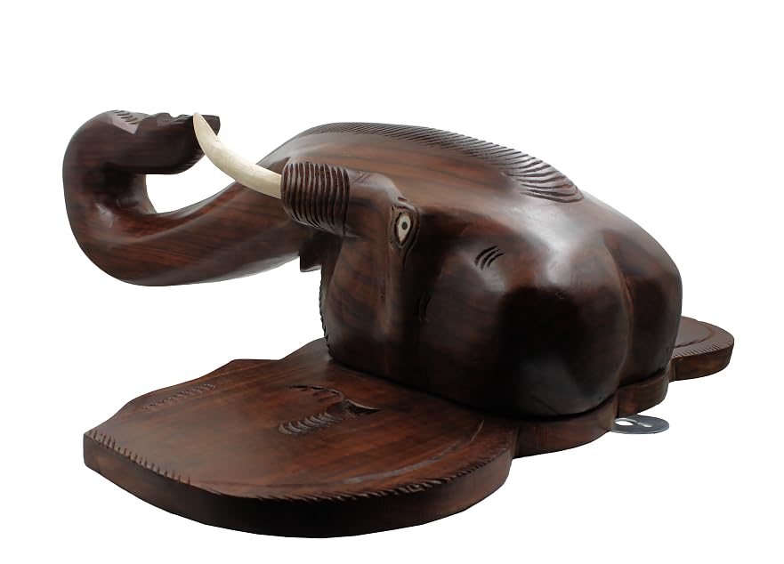 Wooden Kerala Elephant Head Wall Hanging (18-Inch) – Ideal for Home Décor and Gifting