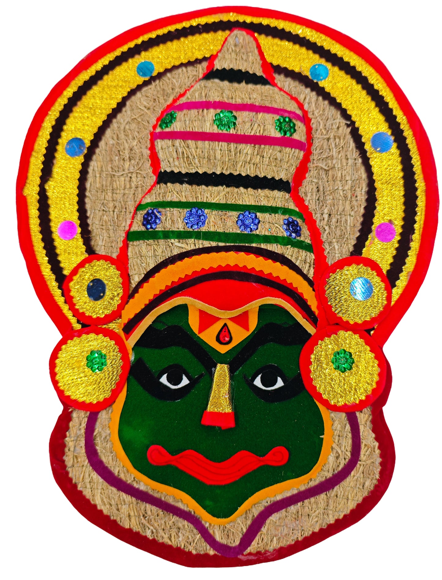 Ramacham (Vetiver) Kathakali Wall Hanging – Eco-Friendly Handcrafted Home Décor (14 Inches)