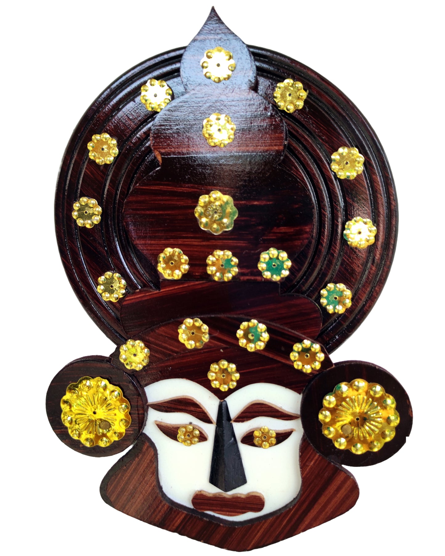 6-inch Kathakali Head Wall Hanging | Wooden Home Decor & Gift