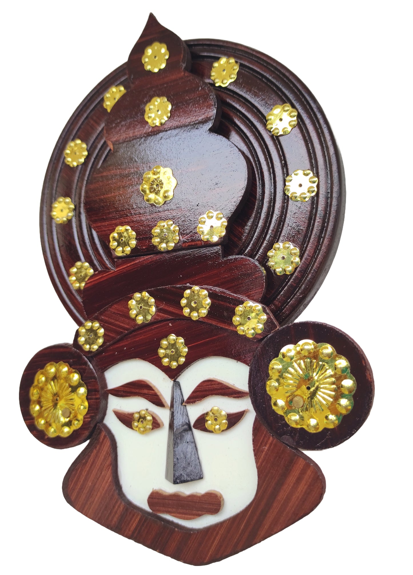 6-inch Kathakali Head Wall Hanging | Wooden Home Decor & Gift