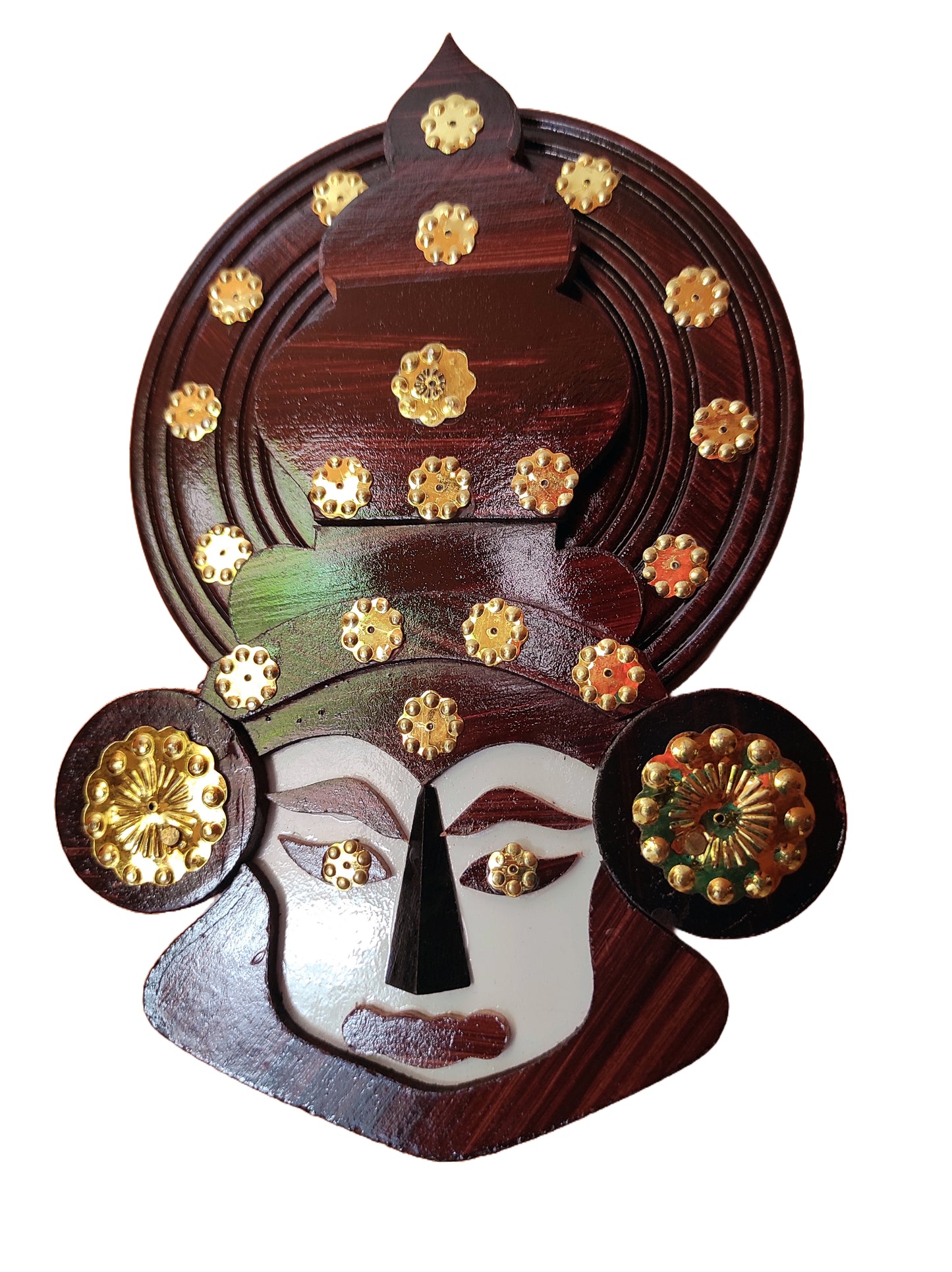 6-inch Kathakali Head Wall Hanging | Wooden Home Decor & Gift