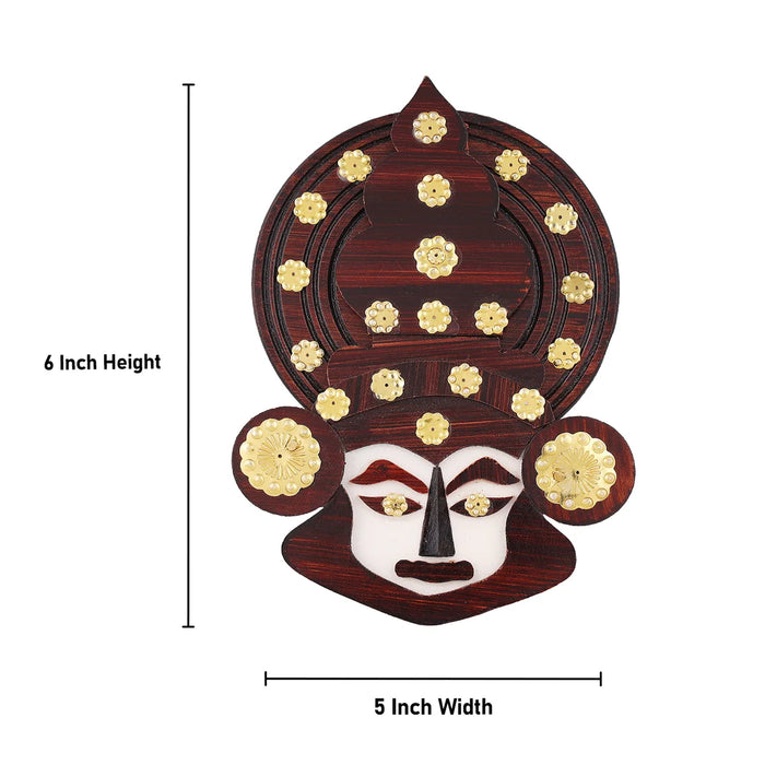 Kathakali Wall Hanging – 6 Inches | Wooden Kathakali Head for Home Décor & Gifting