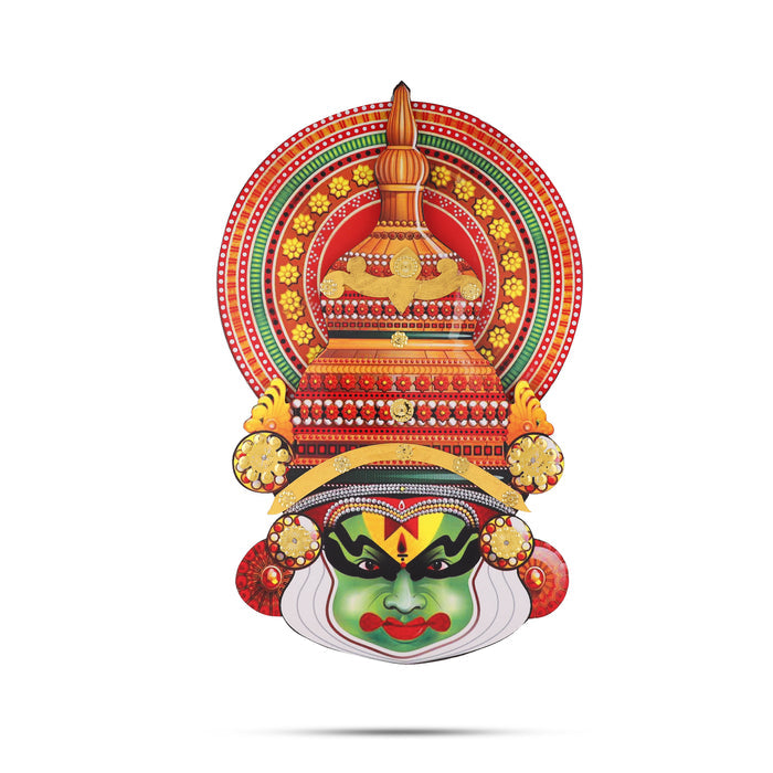 18-Inch Kathakali Wall Hanging – Traditional Kerala Dance Face Décor | MDF Wooden Art Panel