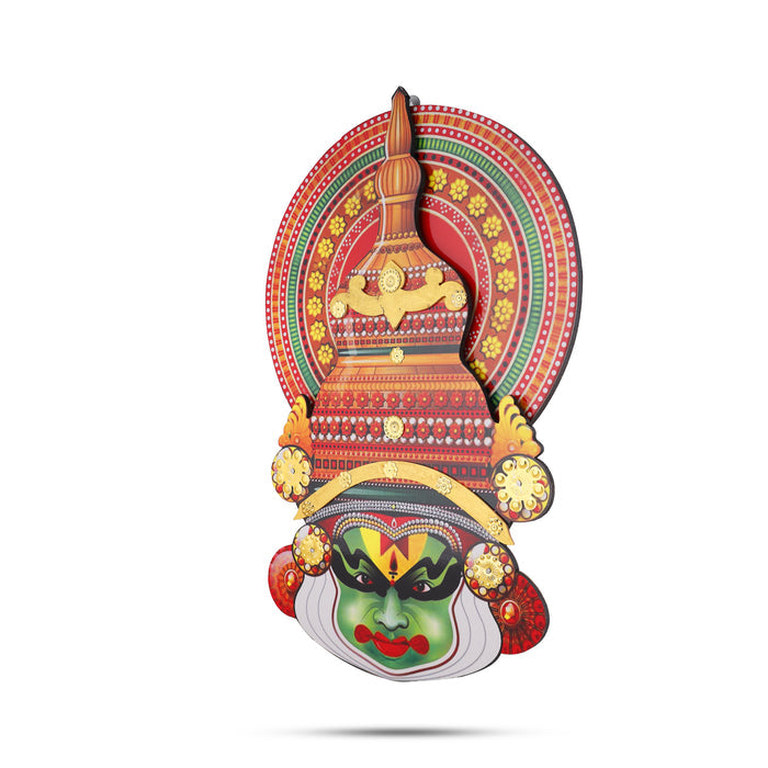 18-Inch Kathakali Wall Hanging – Traditional Kerala Dance Face Décor | MDF Wooden Art Panel