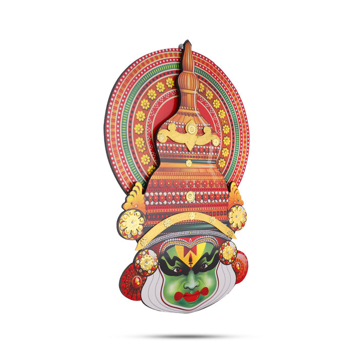 18-Inch Kathakali Wall Hanging – Traditional Kerala Dance Face Décor | MDF Wooden Art Panel